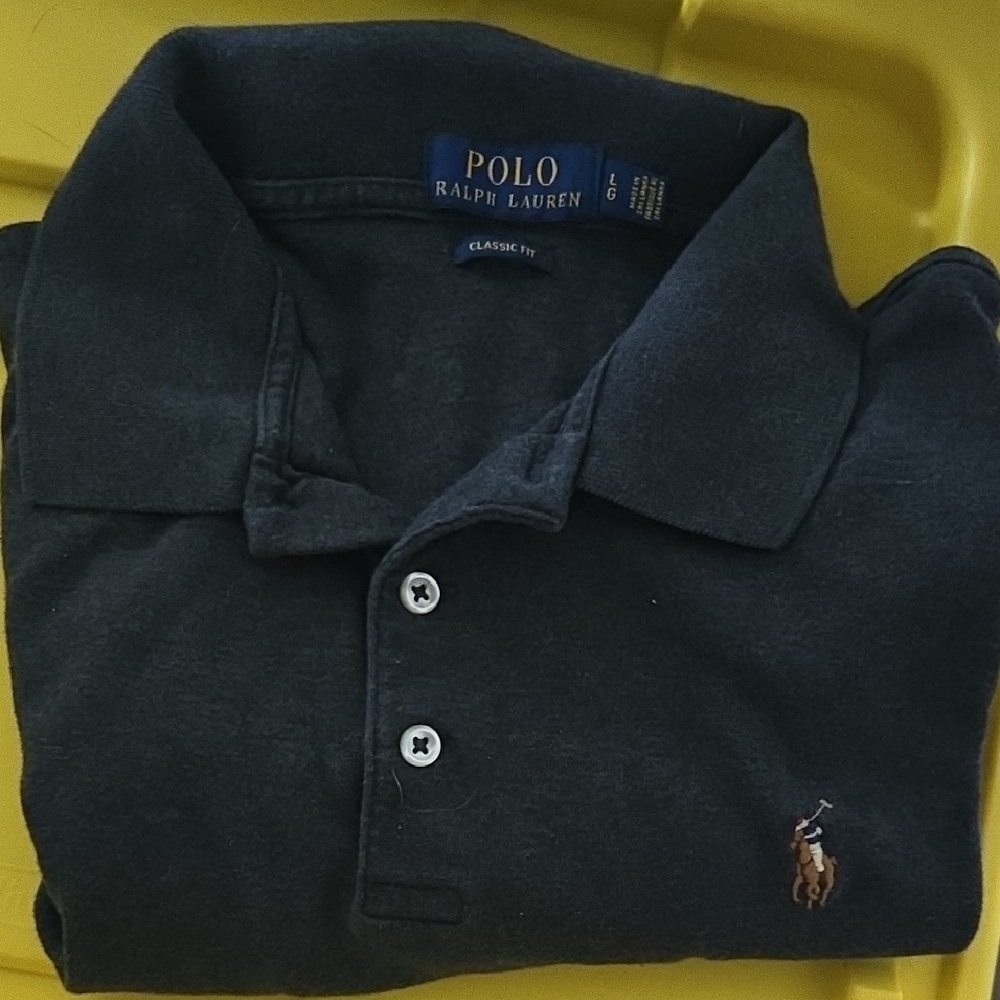 Polo by Ralph Lauren Men's Dark Gray Polo Shirt